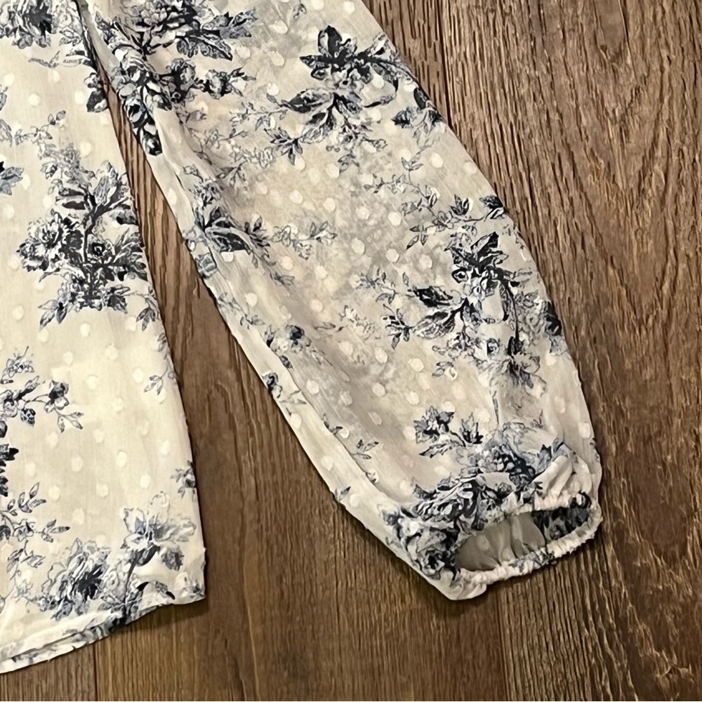 Maison ‘d Amelie Floral Tunic Blouse Womens Size XS Ruffled Peasant Cottagecore - Picture 4 of 16